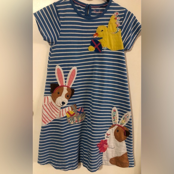 Mini Boden Blue and Pink Striped Dress - Picture 1 of 5